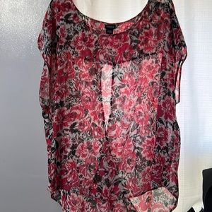 Pink floral blouse
